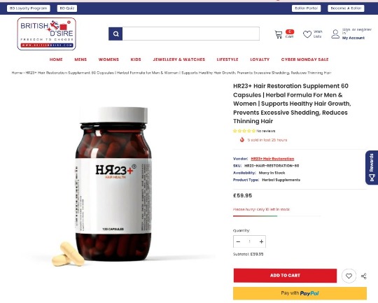 British D'Sire HR23+ Hair Supplement 